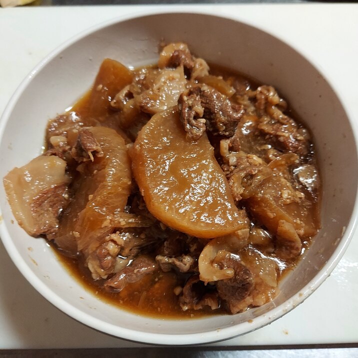 ご飯がススム!圧力鍋で簡単★大根と豚の味噌煮